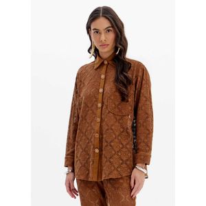Camisa De Renda Oversized Com Bolso