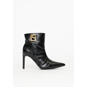 Bota Cano Curto Salto Fino Logo Lateral