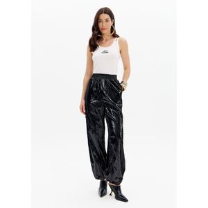 Calça Parachute Cintura Alta E Bolsos