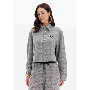 Blusa Descolada Manga Longa Gola Polo