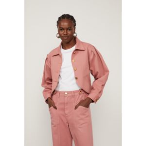 Jaqueta Curta De Sarja Rosa Mosqueta Basque