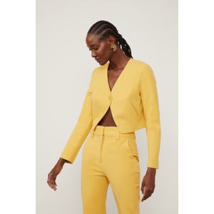 Blazer Cropped Uno Amarelo Narciso