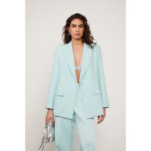 Blazer Alongado Verde Exoutique Com Bols