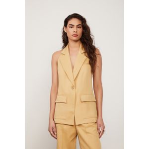 Colete Bege Curry Com Bolsos Alfaiataria