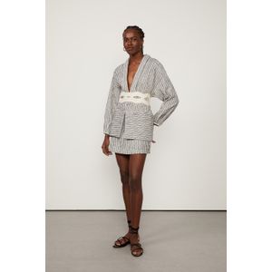 Kimono De Jacquard Listrado