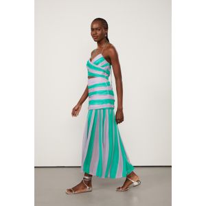 Vestido De Georgette Midi Franzido Estampado Frente Única