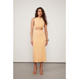 Vestido De Malha Crepe Cut Papaia