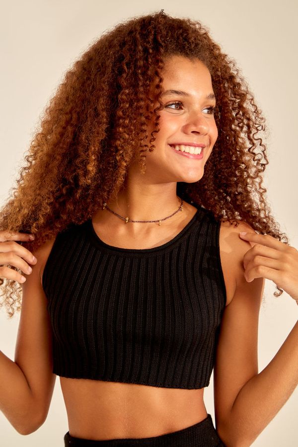 Top Tricot Canelado - Preto