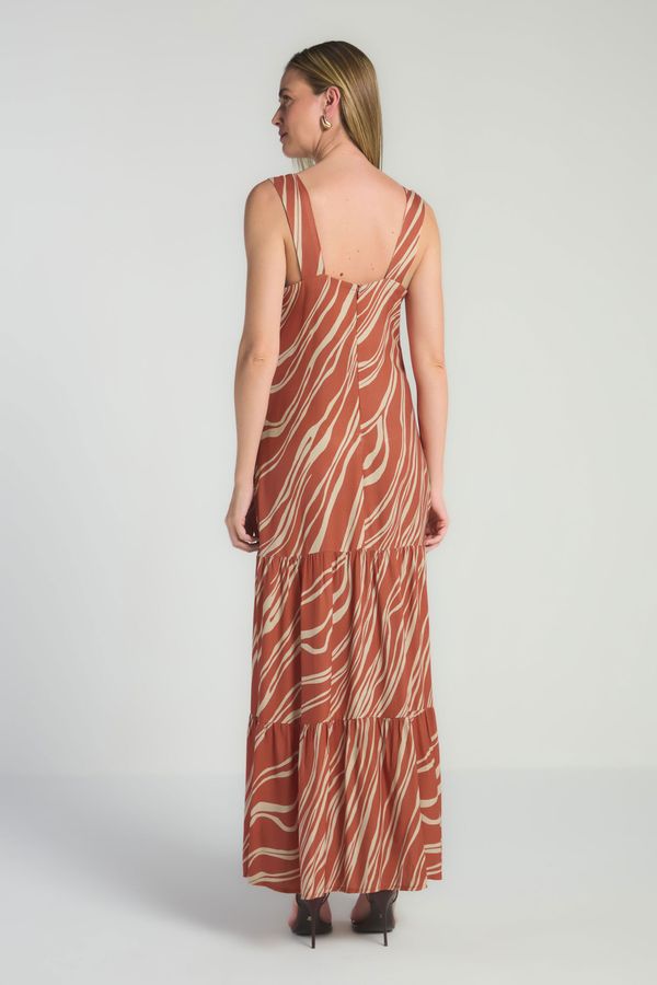 VESTIDO LONGO - ESTAMPA ORGÂNICA