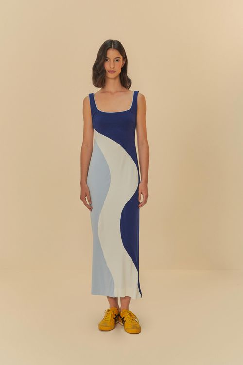 Vestido Recortes Patch Crepe