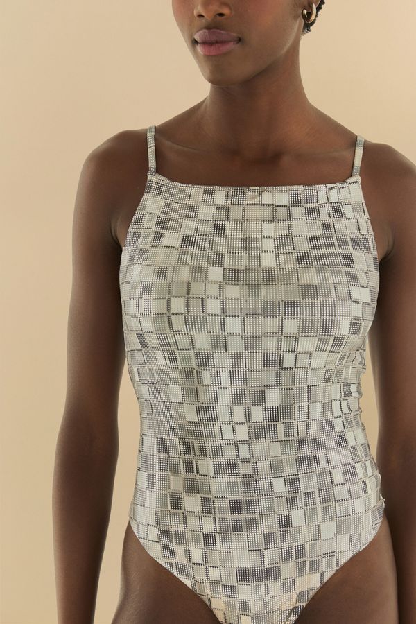 Maiô Estampado Disco Com Foil Isadora Gallas