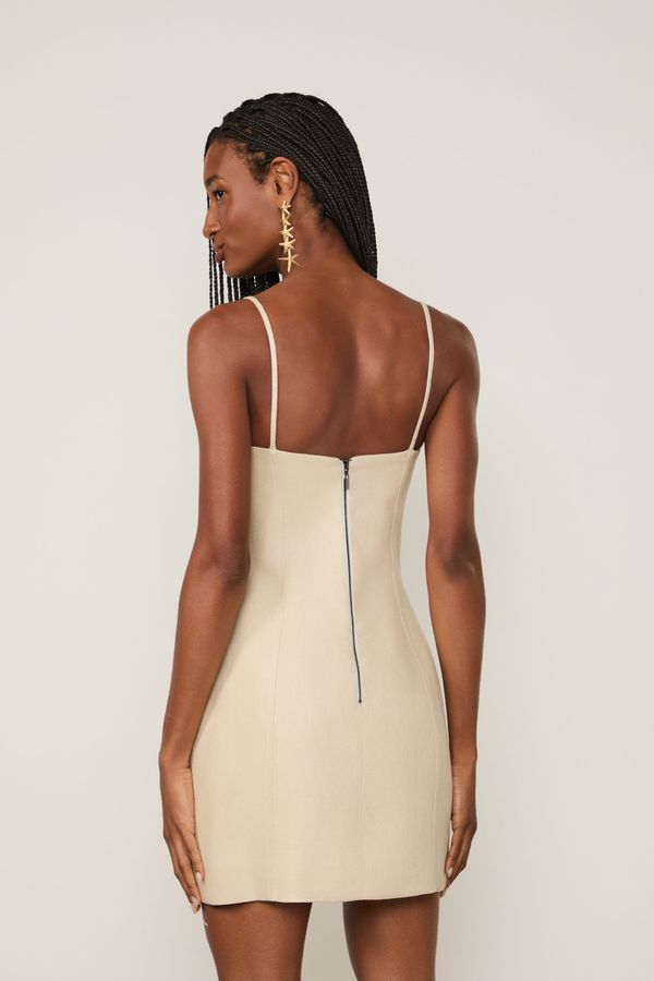 Vestido De Linho Curto Off Acqua