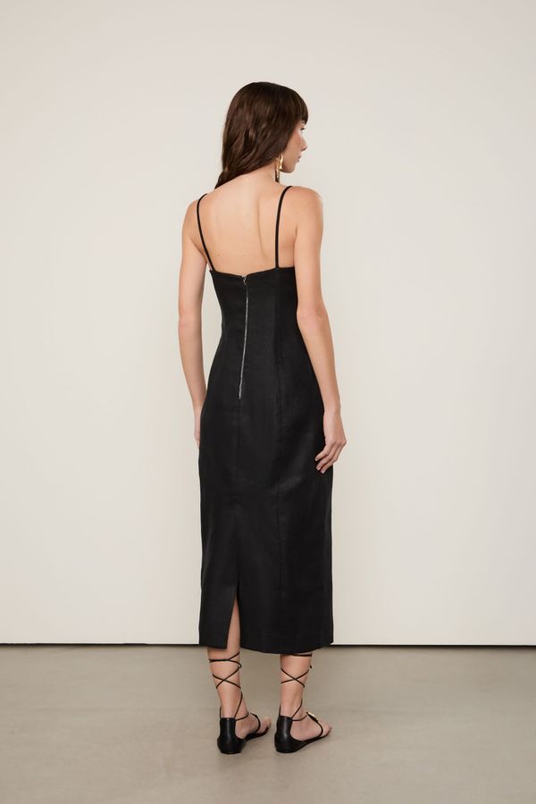 Vestido De Linho Midi