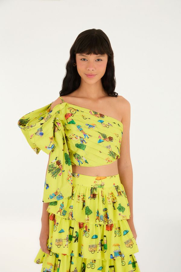 Blusa Laço Estampada Vidas Sobre Rodas