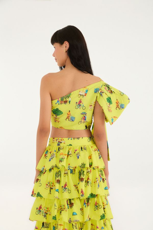 Blusa Laço Estampada Vidas Sobre Rodas