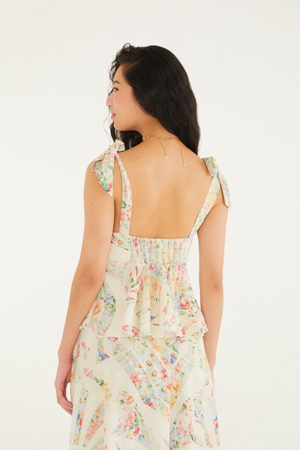 Blusa Estampada Rendeira