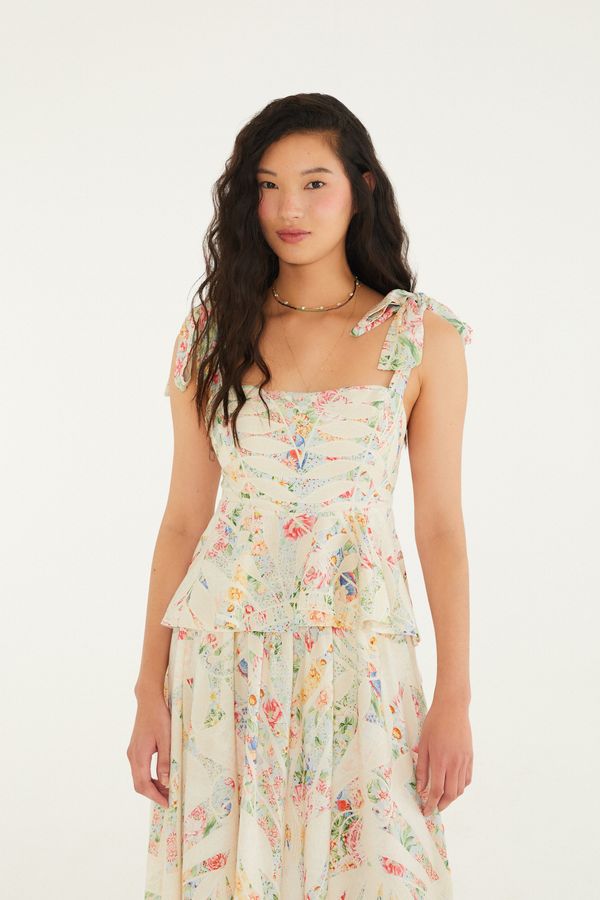 Blusa Estampada Rendeira