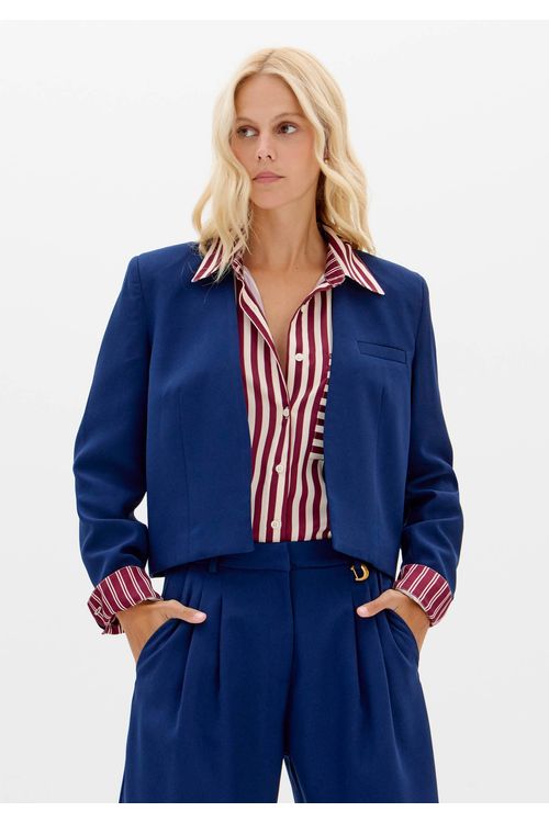Blazer Curto Com Manga Longa