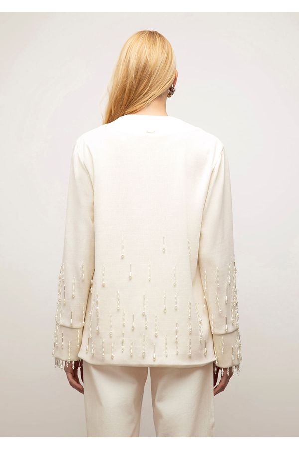 Casaco Iódice Oversized Manga Longa Alongado Off White