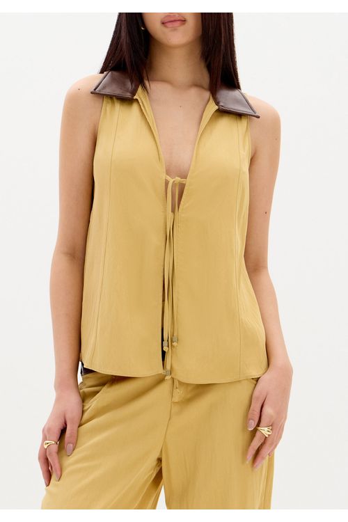 Blusa Sem Mangas Com Amarração