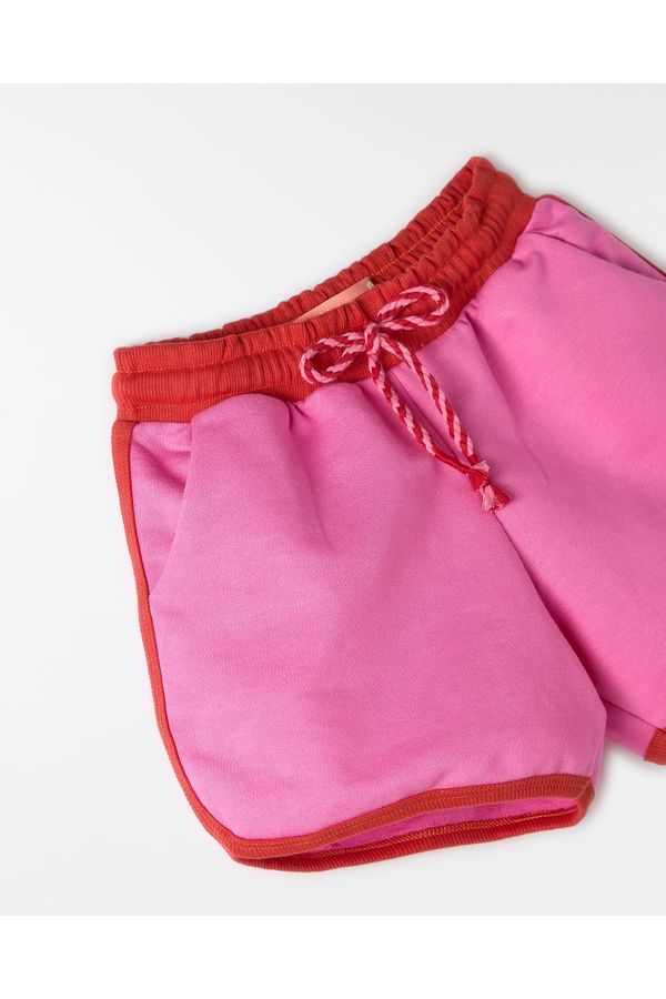 Short Moletom Rosa Corazon