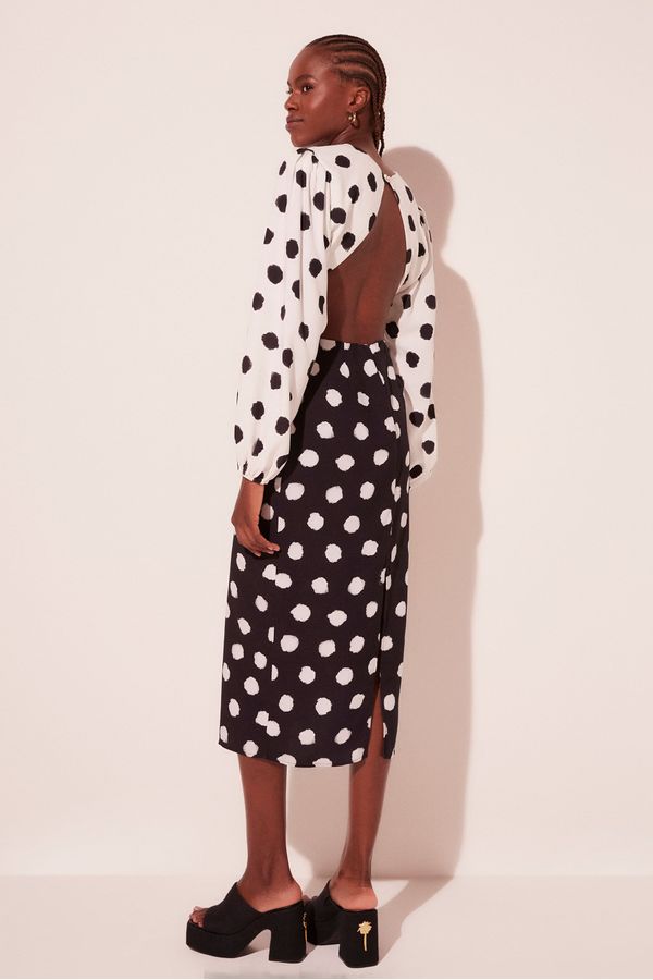 Vestido Midi Poa P&B