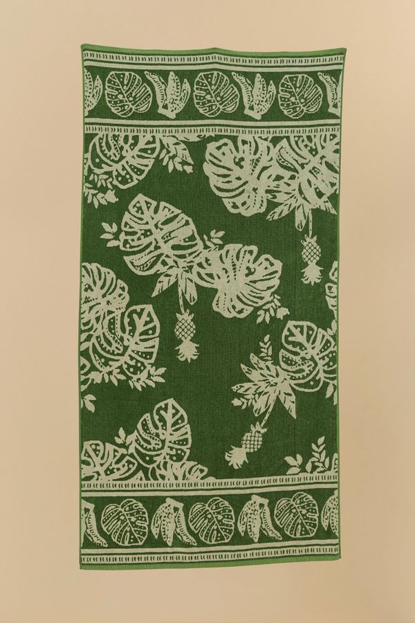 Toalha Jacquard Estampada Folha De Renda