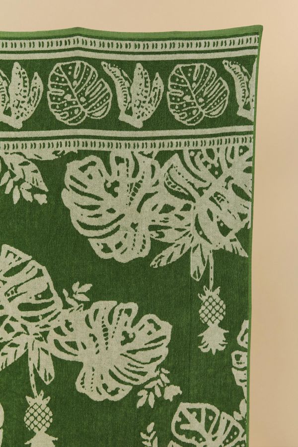 Toalha Jacquard Estampada Folha De Renda